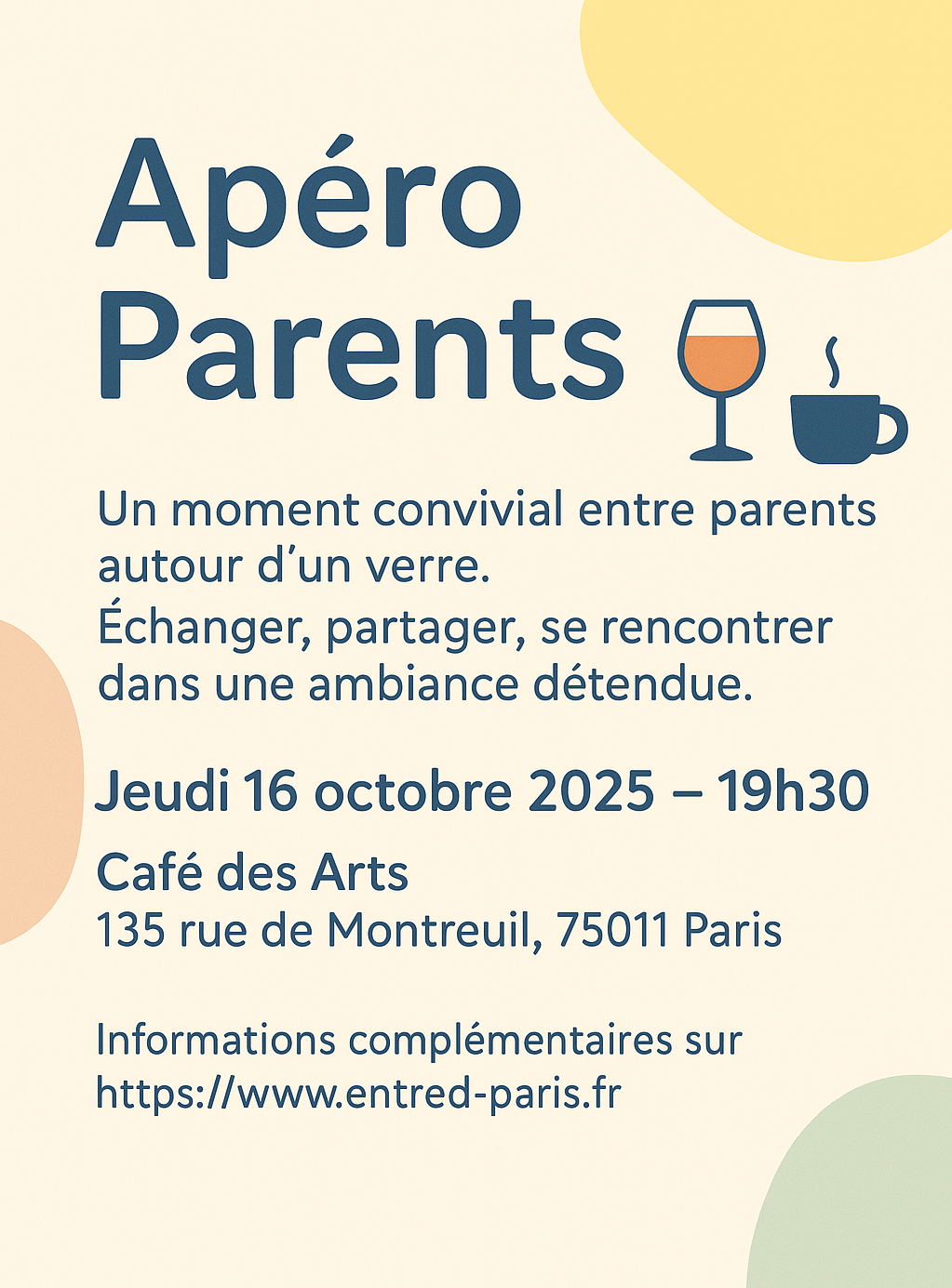 affiche apero parents 16 octobre 2025
